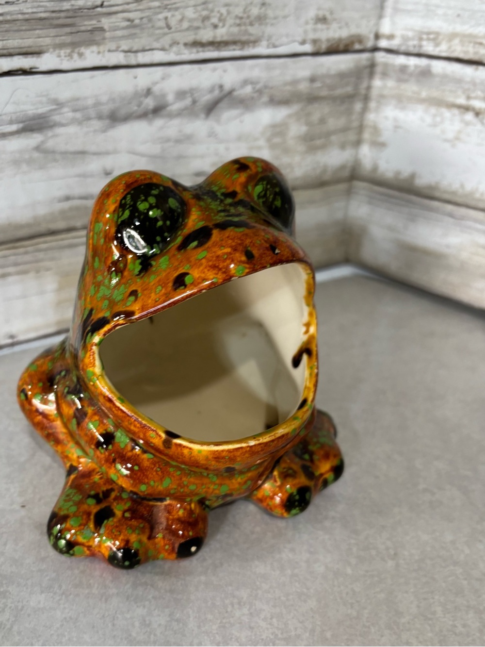 Vintage kitchen ceramic scrubbie frog